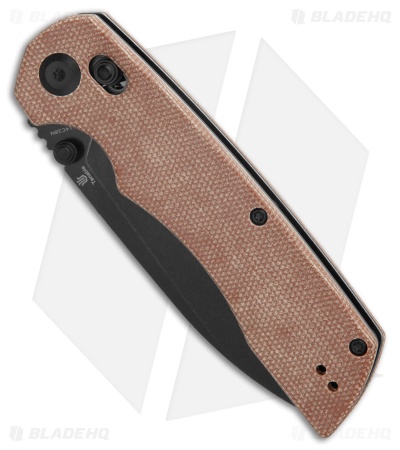 Tenable Knives Kryo Crossbar Lock Knife Brown Micarta (3.6" Black SW) T1001V5