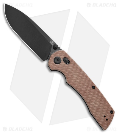 Tenable Knives Kryo Crossbar Lock Knife Brown Micarta (3.6" Black SW) T1001V5