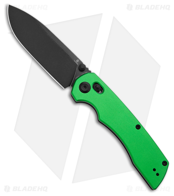 Tenable Knives Kryo Crossbar Lock Knife Green Aluminum (3.6" Black SW) T1001V1
