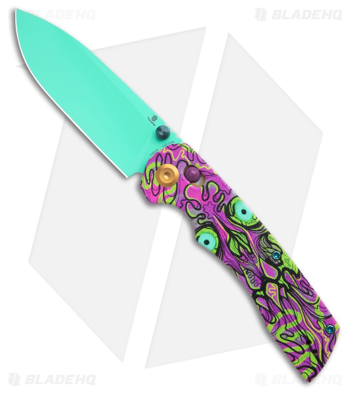 Tenable Knives Kryo Crossbar Lock Knife Jade G-10 Purple Undead