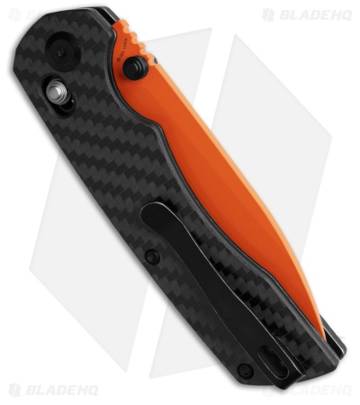 Tenable Knives Kryo Crossbar Lock Knife Twill Carbon Fiber (3.6" Orange)