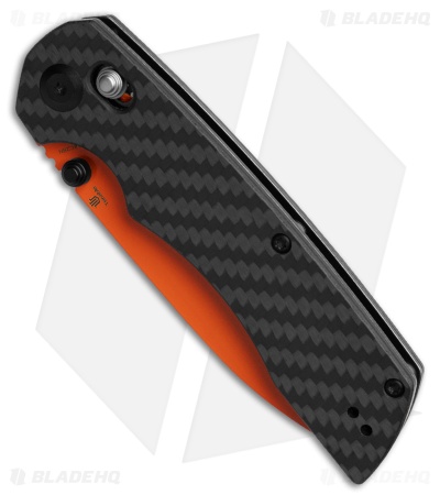 Tenable Knives Kryo Crossbar Lock Knife Twill Carbon Fiber (3.6" Orange)