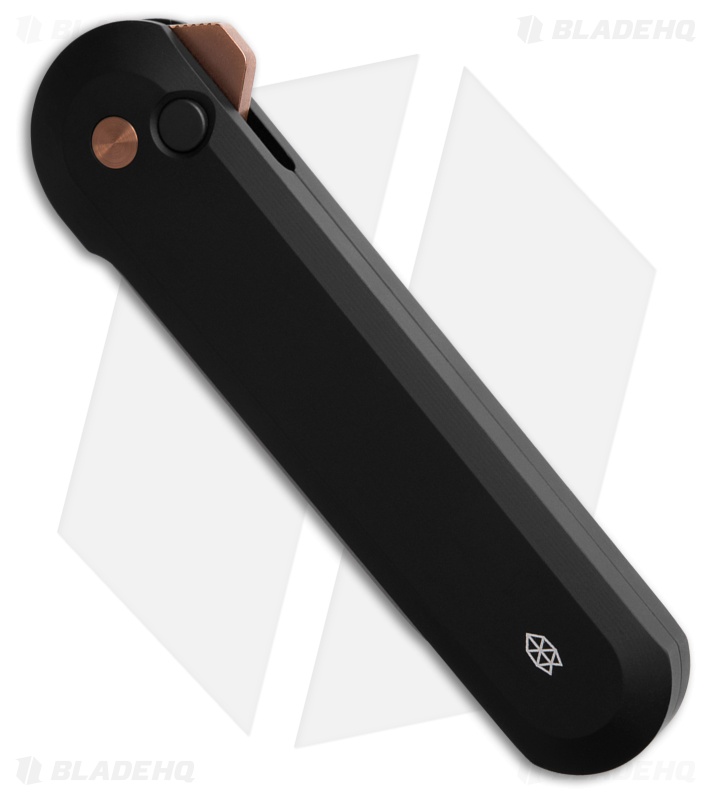 The James Brand The Wells MagnaCut Button Lock Knife Black (2.9" Rose Gold)