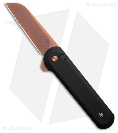 The James Brand The Wells MagnaCut Button Lock Knife Black (2.9" Rose Gold)