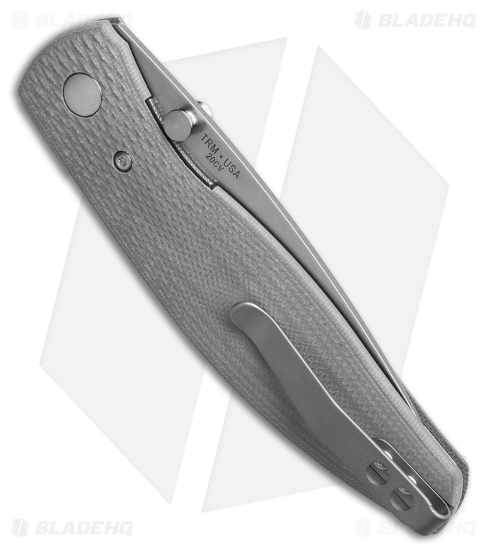 Three Rivers Manufacturing Atom Liner Lock Knife Slate Gray G-10