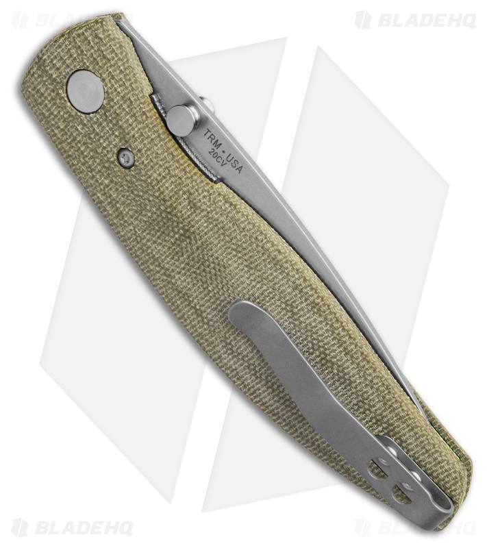 Three Rivers Manufacturing Atom Liner Lock OD Green Micarta 3D (3.5" SW)
