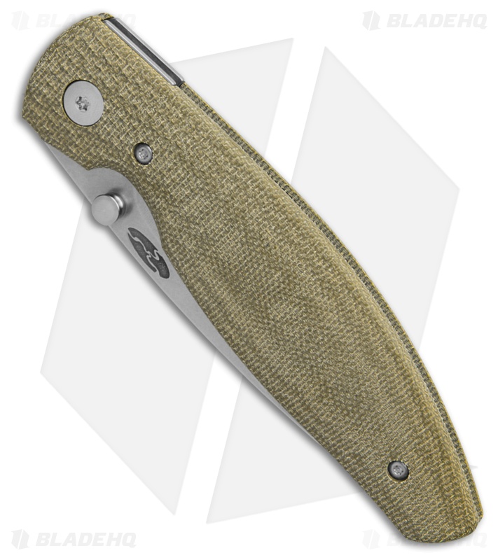 Three Rivers Manufacturing Atom Liner Lock OD Green Micarta 3D (3.5" SW)