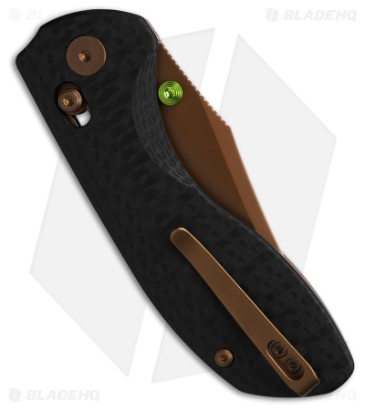 Trivisa Knives Hippo Crossbar Lock Knife Black Carbon Fiber G10 (3.4" Rose Gold)