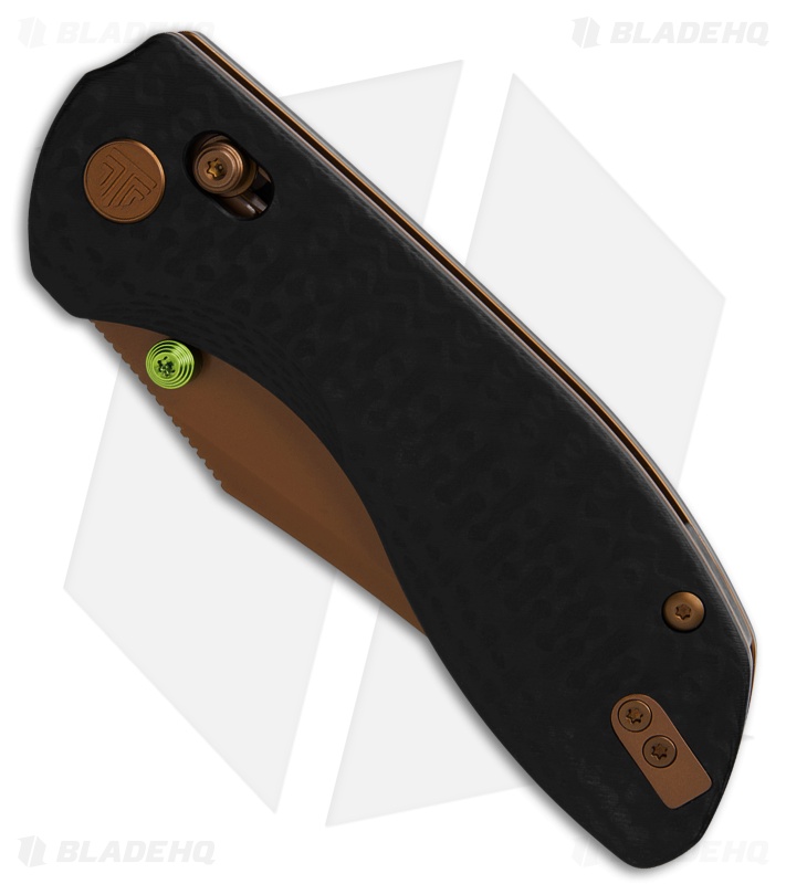 Trivisa Knives Hippo Crossbar Lock Knife Black Carbon Fiber G10 (3.4" Rose Gold)