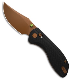 Trivisa Knives Hippo Crossbar Lock Knife Black Carbon Fiber G10 (3.4" Rose Gold)