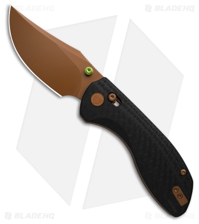 Trivisa Knives Hippo Crossbar Lock Knife Black Carbon Fiber G10 (3.4" Rose Gold)