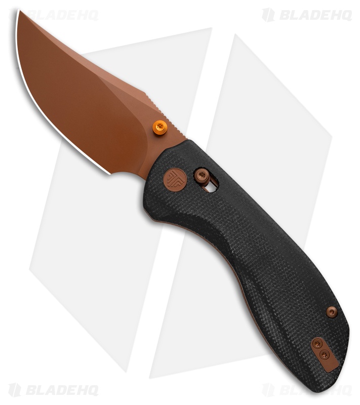 Trivisa Knives Hippo Crossbar Lock Knife Black Micarta (3.4" Rose Gold)