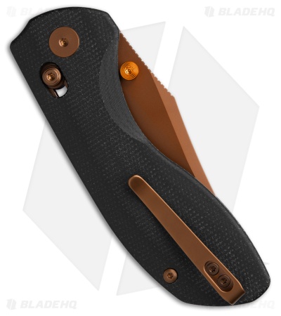 Trivisa Knives Hippo Crossbar Lock Knife Black Micarta (3.4" Rose Gold)
