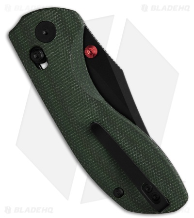 Trivisa Knives Hippo Crossbar Lock Knife Green Micarta (3.4" Black PVD)