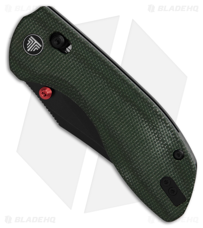Trivisa Knives Hippo Crossbar Lock Knife Green Micarta (3.4" Black PVD)