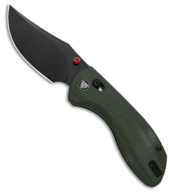 Trivisa Knives Hippo Crossbar Lock Knife Green Micarta (3.4" Black PVD)