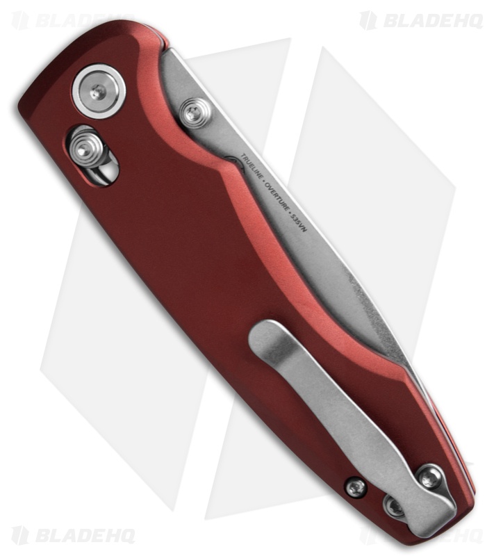 Trueline Overture Crossbar Lock Knife Red Aluminum - Blade HQ