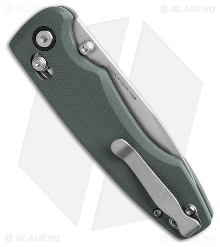 Trueline Overture Crossbar Lock Knife Slate Gray G-10 (3.375" Stonewash)