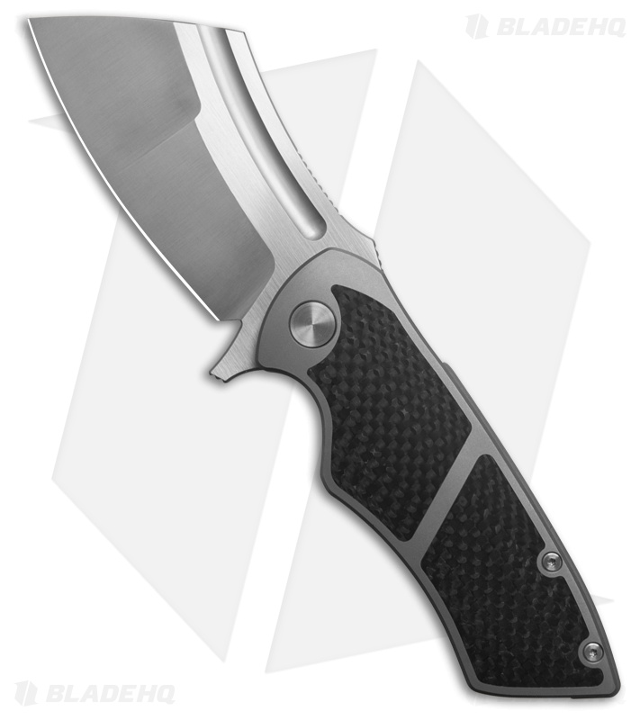 TuyaKnife Hellfire Frame Lock Knife Titanium/Carbon Fiber (3.3" Satin) T1733