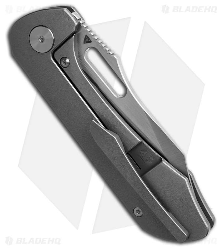Tuyaknife Shocker Clip Point Frame Lock Knife Orange Peel Titanium (3.2" Satin)