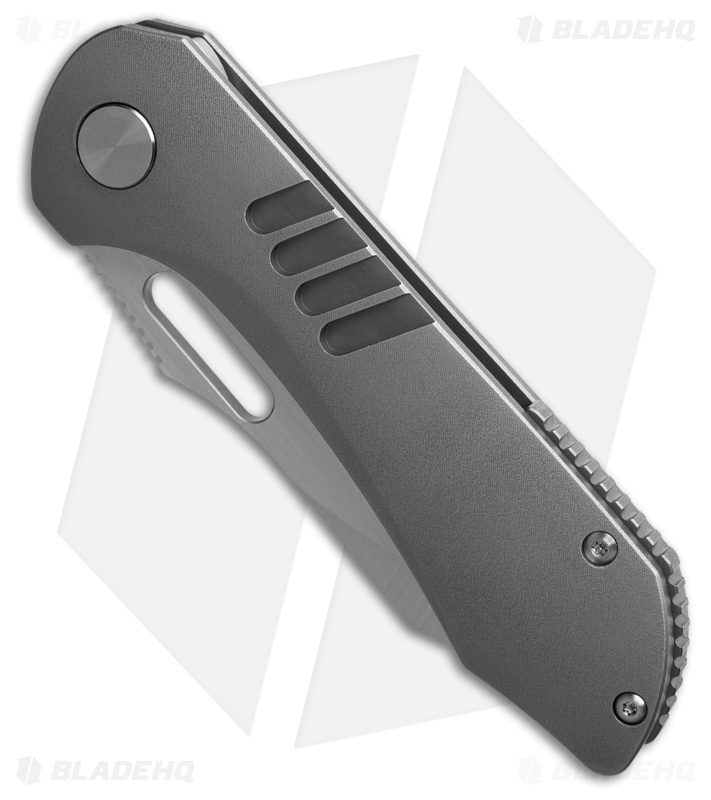 Tuyaknife Shocker Clip Point Frame Lock Knife Orange Peel Titanium (3.2" Satin)