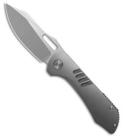 Tuyaknife Shocker Clip Point Frame Lock Knife Orange Peel Titanium (3.2" Satin)