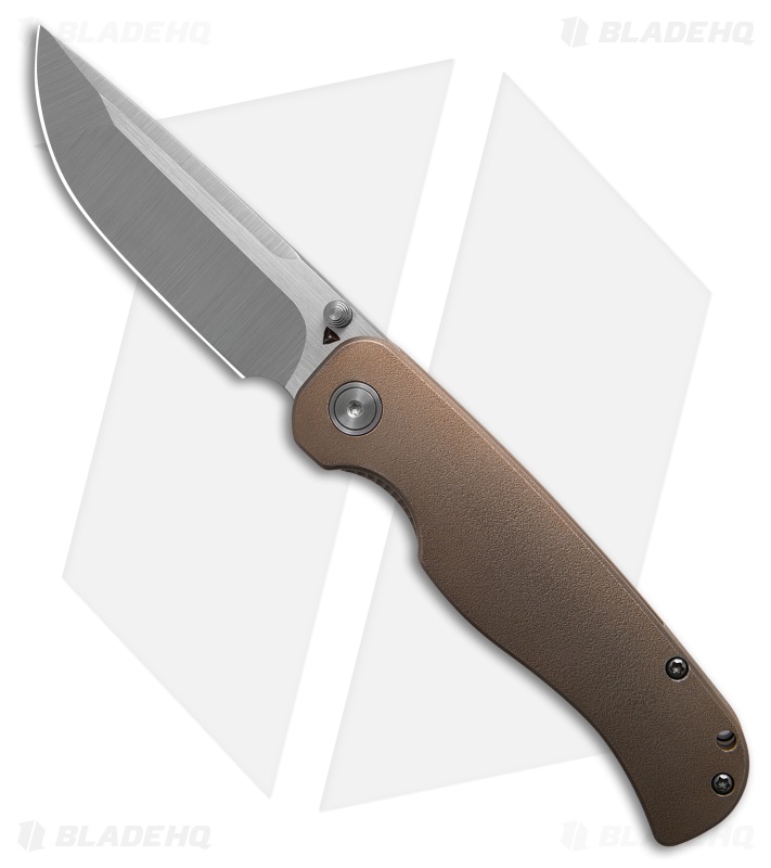 Tuyaknife Wrath V2 Drop Point Frame Lock Knife Orange Peel Titanium (3.4" Satin)