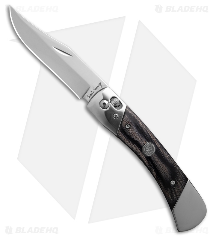 Uncle Henry PLB7 Pivot Lock Clip Point Knife Wood Laminate (3.8" Polish 7Cr)