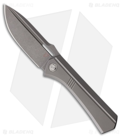 Vanguard Knives Continuum Frame Lock Knife Gray Titanium (3.4" Black SW)