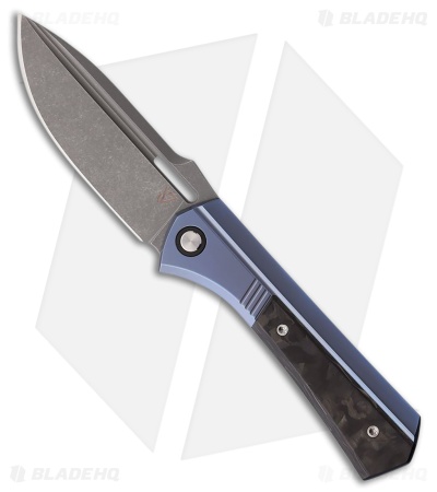 Vanguard Knives Continuum Frame Lock Knife Blue Ti/Carbon Fiber (3.4" Black SW)
