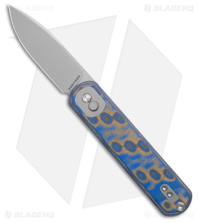 Vosteed Corgi Treklock Knife Blue Ocean Micarta (3" Stonewash)