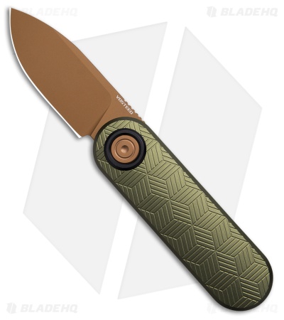 Vosteed Corgi V Vanchor Lock Knife Green Aluminum (2.4" Copper Dune 14C28N)