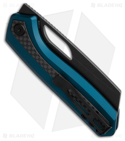 Vosteed Kroc Top Liner Lock Knife Blue Al + Carbon Fiber Inlays (3" Black SW)