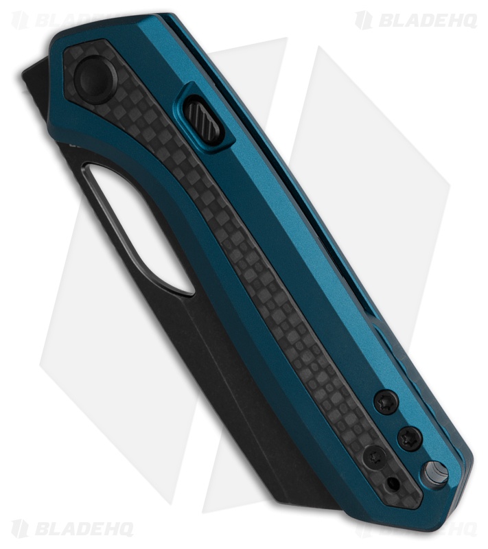 Vosteed Kroc Top Liner Lock Knife Blue Al + Carbon Fiber Inlays (3" Black SW)