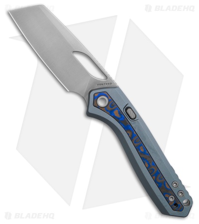 Vosteed Kroc Top Liner Lock Knife Gray Al + Ocean Micarta Inlays  (3" Satin)