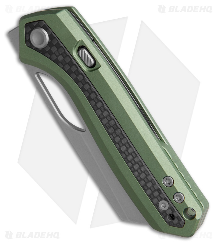 Vosteed Kroc Top Liner Lock Knife Green Al + Carbon Fiber Inlays (3" Stonewash)