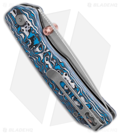 Vosteed Marten Top Liner Lock Knife Blue Carbon Fiber (2.98" Satin)
