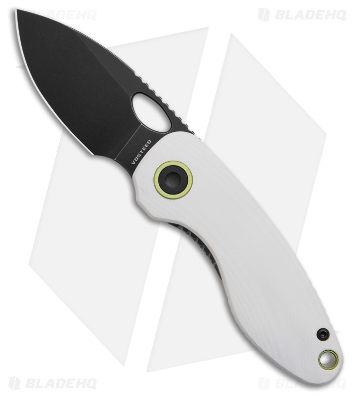 Vosteed Mini Acorn Linerlock White G-10 Black SW 14C28N