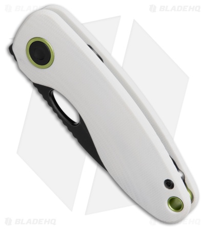 Vosteed Mini Acorn Liner Lock Knife White G-10 (2.5" Black SW 14C28N)