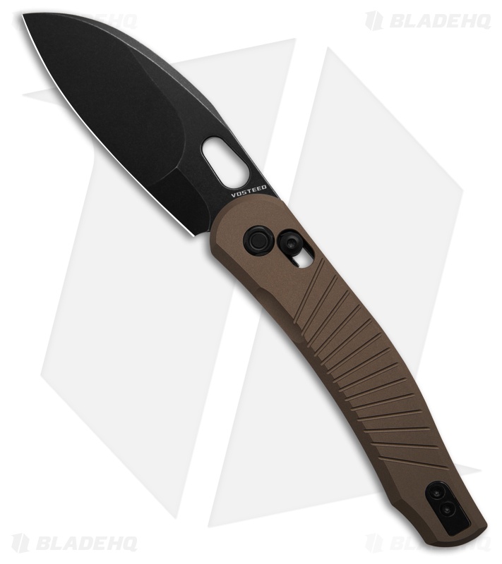 Vosteed Morel Crossbar Lock Knife Brown Aluminum + Black SW