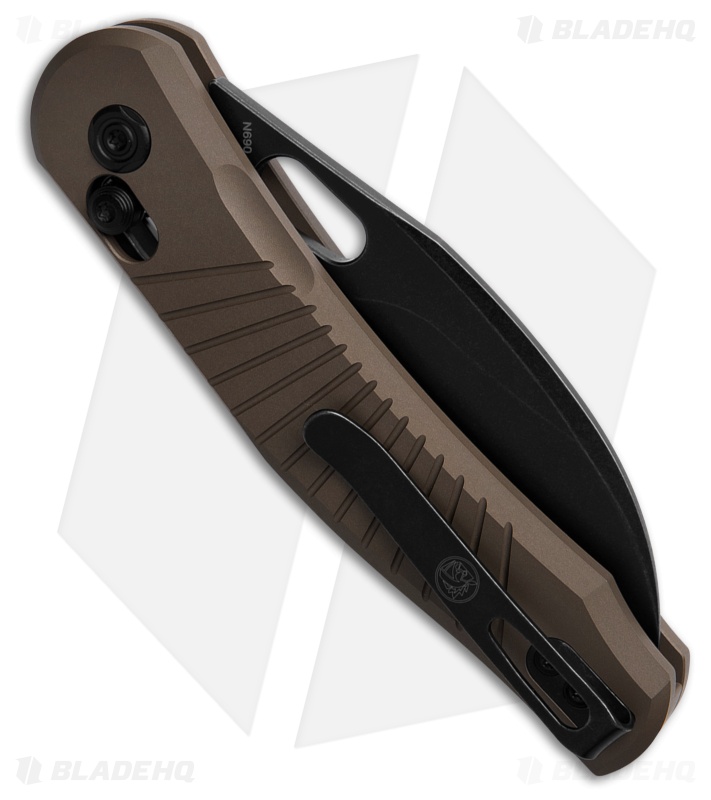 Vosteed Morel Crossbar Lock Knife Brown Aluminum + Black SW