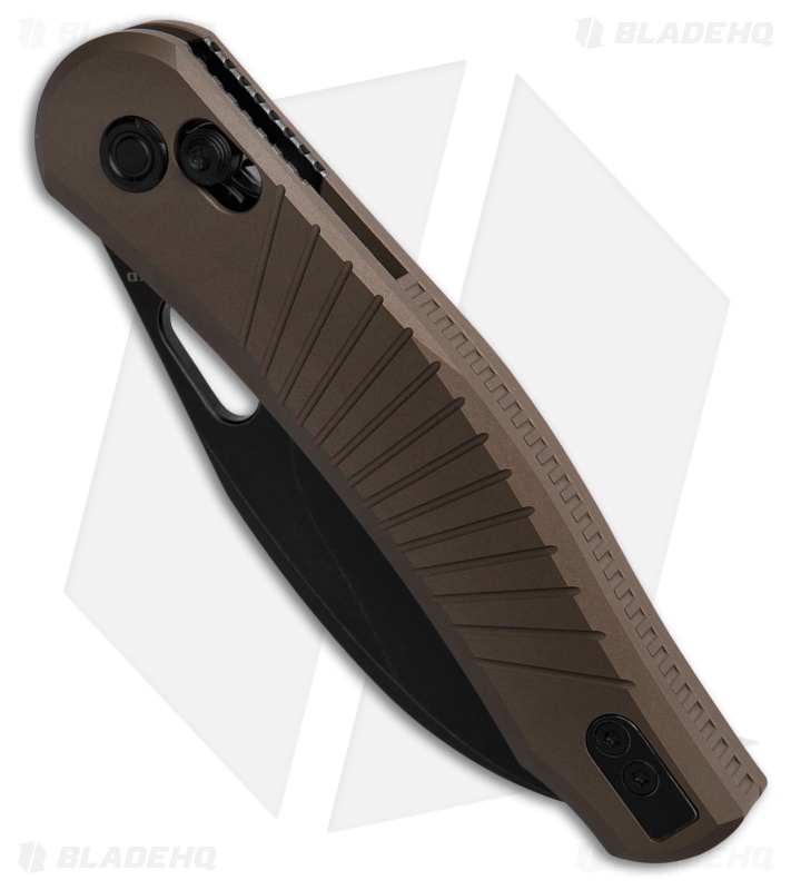 Vosteed Morel Crossbar Lock Knife Brown Aluminum + Black SW