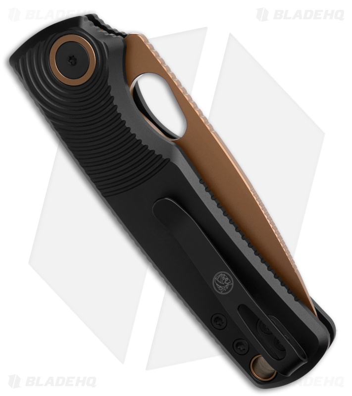 Vosteed Porcupine Button Lock Knife Black Aluminum (3" Copper Dune) *DISC*