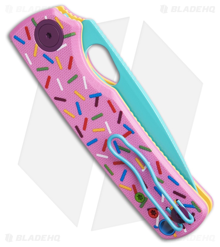 Vosteed Porcupine Dessert Warrior Top Liner Lock Knife Pink G-10 (3" Blue)