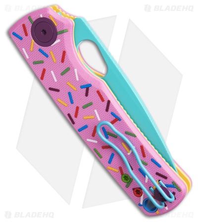 Vosteed Porcupine Dessert Warrior Top Liner Lock Knife Pink G-10 (3" Blue)