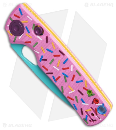 Vosteed Porcupine Dessert Warrior Top Liner Lock Knife Pink G-10 (3" Blue)
