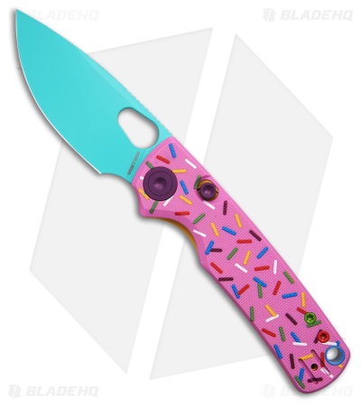 Vosteed Porcupine Dessert Warrior Top Liner Lock Knife Pink G-10 (3" Blue)