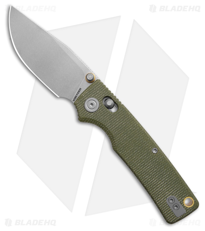 Vosteed Porcupine ModSwap Crossbar Lock Knife Green Micarta (3" Stonewash)