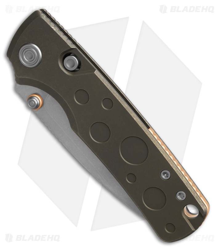 Vosteed Porcupine TiSlim Top Liner Lock Knife Antique Brasswash Ti (3" SW S90V)