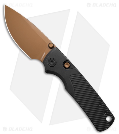 Vosteed Porcupine TiSlim Top Liner Lock Knife Black Ti (3" Copper Dune 154CM)